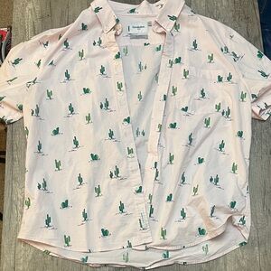 Goodfellow & Co Light Pink Cactus Print Shirt